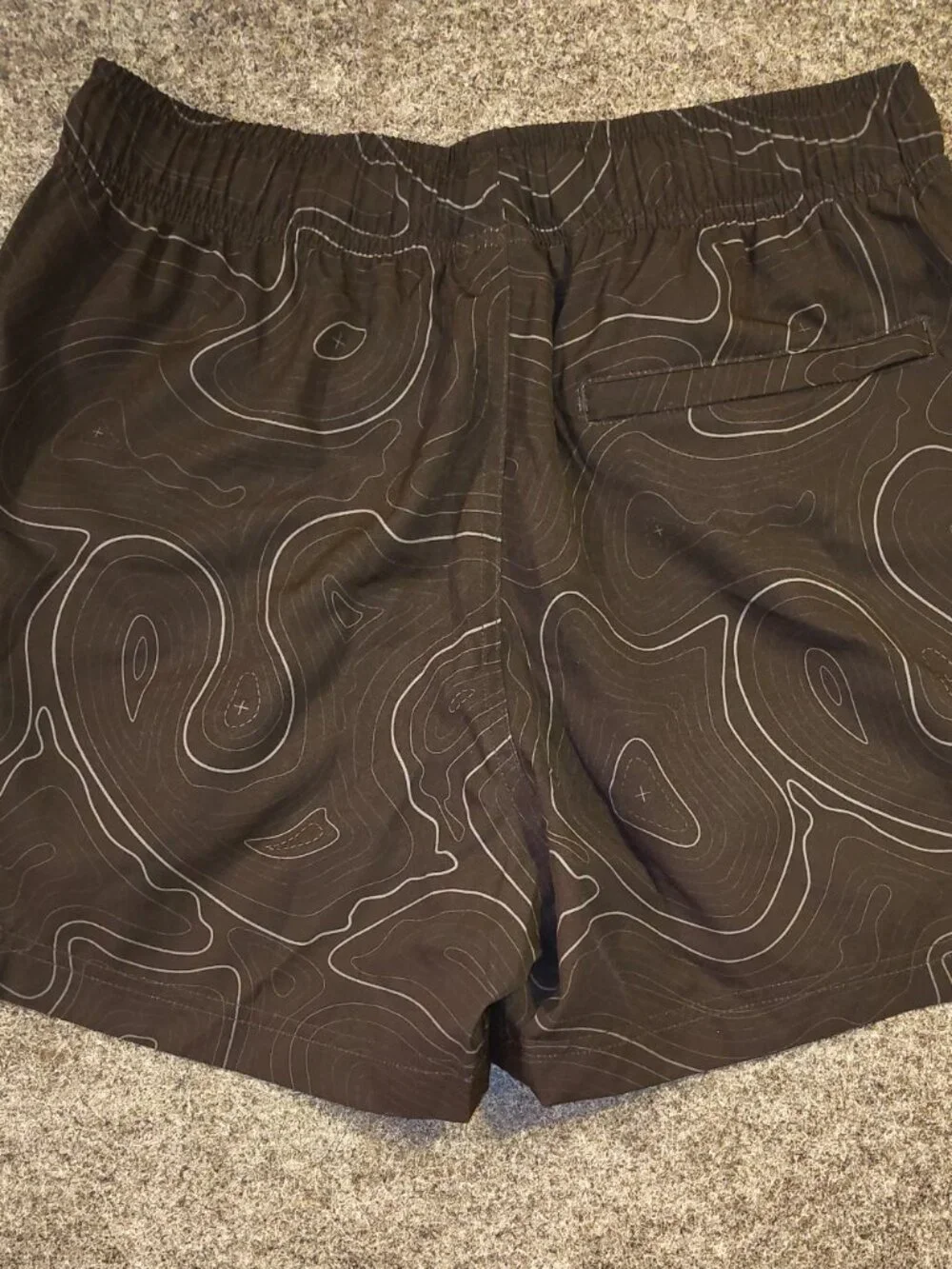 Men's Black Topographic Swim Trunks - Brand Unspecified